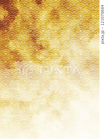 金色格子柄と鱗柄 121078684