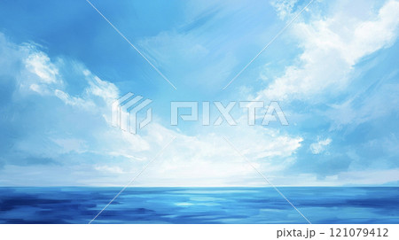 青い海の油絵 AI画像 青い海の油絵 AI画像 121079412