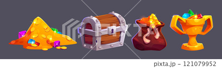 Cartoon treasure heaps set for game ui design Cartoon treasure heaps set for game ui design 121079952