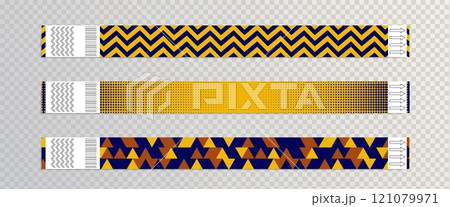 Bracelet ticket mockups set on transparent 121079971