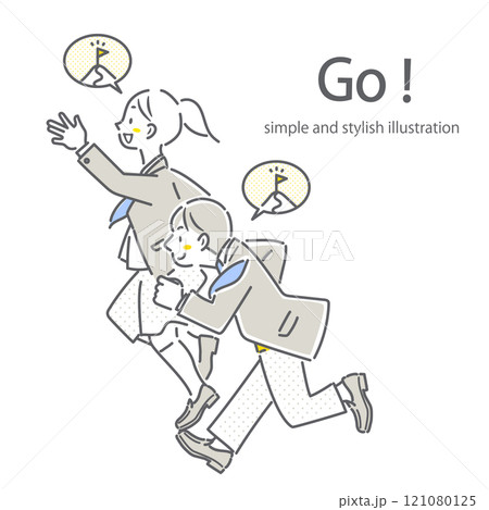 自信を持って受験に挑む高校生 シンプルでお洒落な線画イラスト 自信を持って受験に挑む高校生 シンプルでお洒落な線画イラスト 121080125