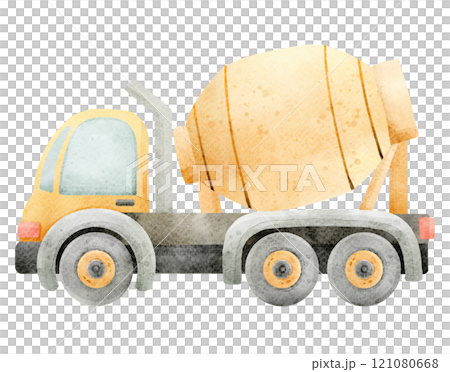 Cement Mixer Truck Watercolor 121080668
