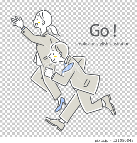 積極求職的學生接受挑戰 — 簡單時尚的線條畫插圖 121080848