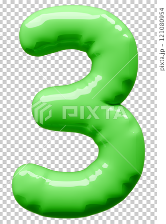 3D画像_風船_3_緑 3D画像_風船_3_緑 121080954