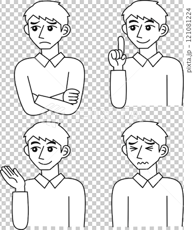 Male facial expression pose set Male facial expression pose set 121081224
