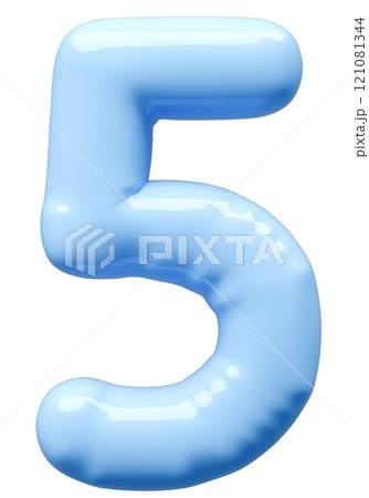 3D画像_風船_5_水色 121081344