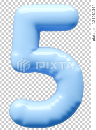 3D画像_風船_5_水色 121081344