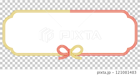 Two-color Japanese-style Mizuhiki text frame 121081483