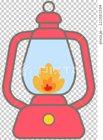Hand Drawn cute Camping lantern lamp 121081594