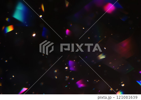 Abstract Rainbow Prism Light Reflections on Dark Background Abstract Rainbow Prism Light Reflections on Dark Background 121081639