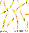 Watercolor vegetable carrot pattern, juicy fresh. Watercolor illustration 121081651