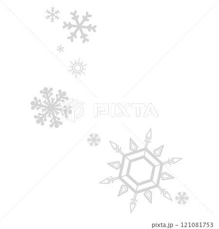 グレーのシンプルな雪の結晶のイラスト グレーのシンプルな雪の結晶のイラスト 121081753