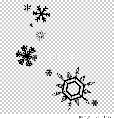 黑色簡單雪花插畫 121081755