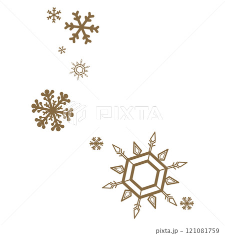 茶色のシンプルな雪の結晶のイラスト 121081759