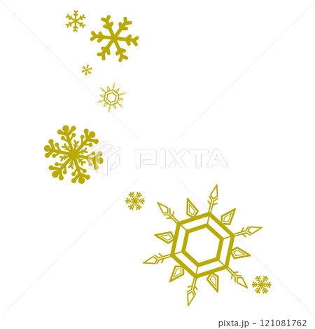 黄色のシンプルな雪の結晶のイラスト 黄色のシンプルな雪の結晶のイラスト 121081762