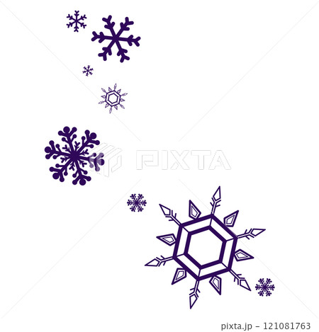 紫のシンプルな雪の結晶のイラスト 紫のシンプルな雪の結晶のイラスト 121081763