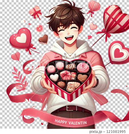 男孩提供巧克力 121081995