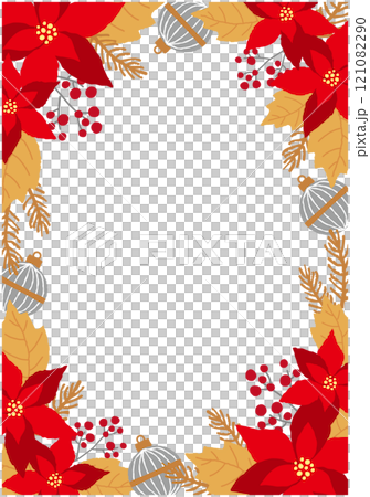 Poinsettia Christmas illustration frame background Poinsettia Christmas illustration frame background 121082290