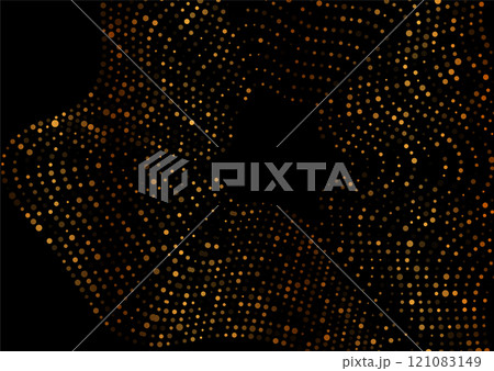 Golden minimal dotted wavy lines abstract background 121083149