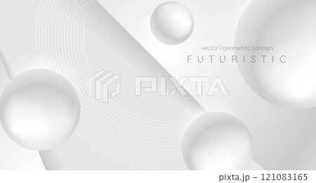 Grey white minimal abstract geometric background with 3d spheres Grey white minimal abstract geometric background with 3d spheres 121083165