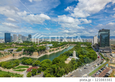 大阪歴史博物館から大阪城、大阪ビジネスパークとパティーナ大阪 2024年8月30日 大阪歴史博物館から大阪城、大阪ビジネスパークとパティーナ大阪 2024年8月30日 121083381