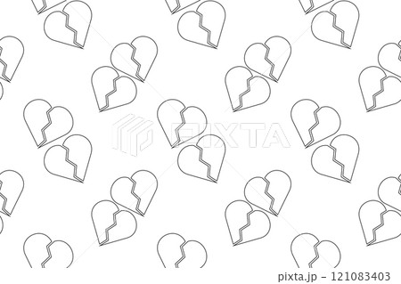 Broken Hearts Seamless Coloring Page 121083403