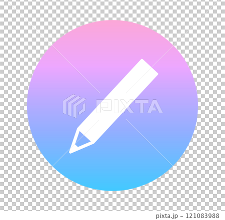 ピンクと青のグラデーション｜鉛筆マーク	 121083988