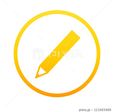 黄色のグラデーション｜鉛筆マーク	 121083989