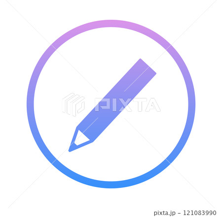 青紫色のグラデーション｜鉛筆マーク	 121083990