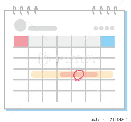 不妊治療　不妊症　タイミング法　印の付いたカレンダー 121084264