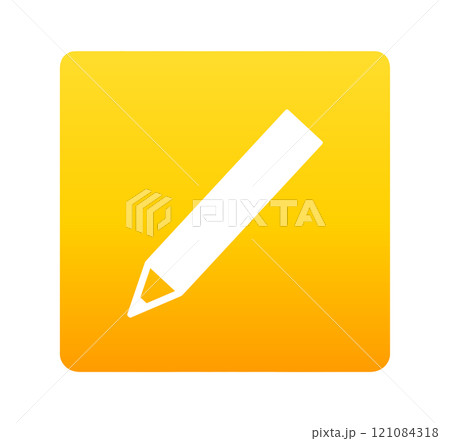 黄色のグラデーション｜鉛筆マーク 121084318