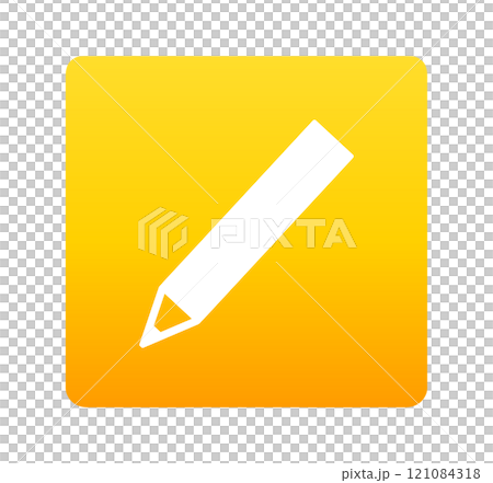 黄色のグラデーション｜鉛筆マーク 121084318