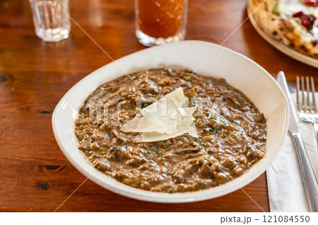Mushroom Risotto with parmesan cheese Mushroom Risotto with parmesan cheese 121084550