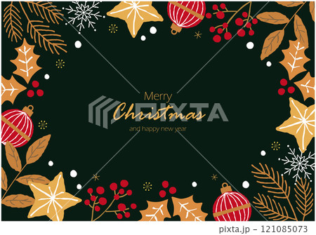 クリスマスのイラストフレーム背景 121085073