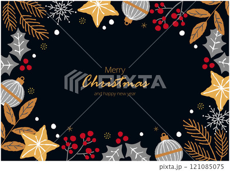 クリスマスのイラストフレーム背景 121085075