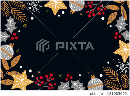 クリスマスのイラストフレーム背景 121085096