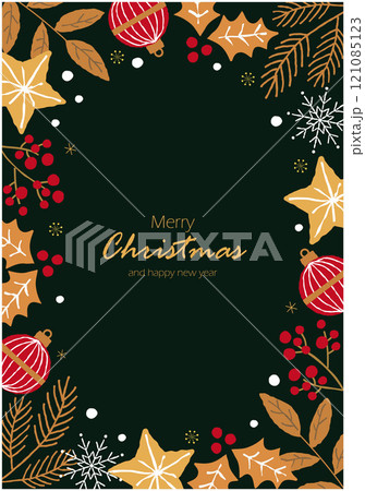 クリスマスのイラストフレーム背景 121085123