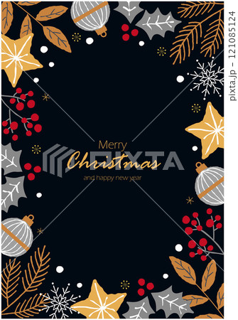 クリスマスのイラストフレーム背景 121085124