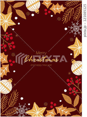 クリスマスのイラストフレーム背景 121085125