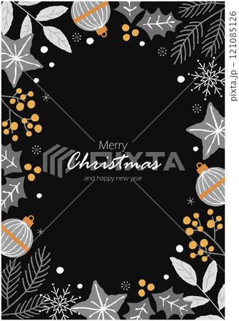 クリスマスのイラストフレーム背景 121085126