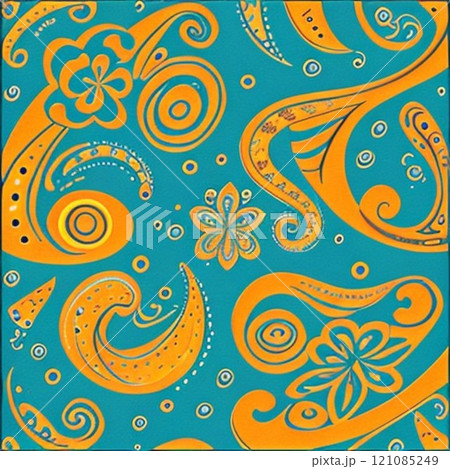 seamless pattern with decorative flowers 121085249