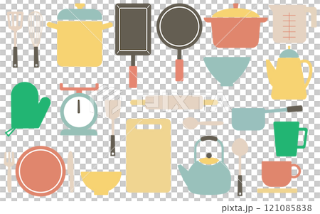 Kitchen item icon set E03 121085838