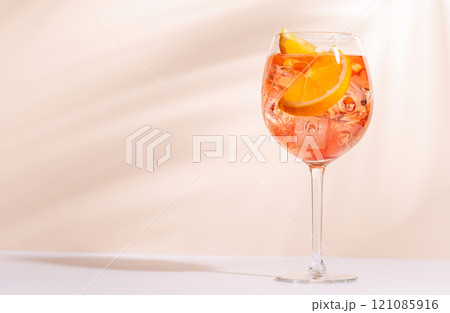 A vibrant display of cocktail Aperol Spritz 121085916
