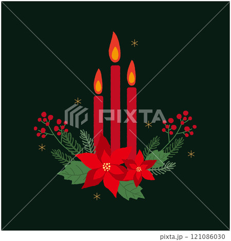 クリスマスキャンドルのベクターイラスト 121086030