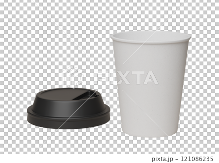 coffee cup with black lid open sleeveless 3D render mock up coffee cup with black lid open sleeveless 3D render mock up 121086235