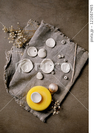 handcrafted beads from raw porcelain 121087465