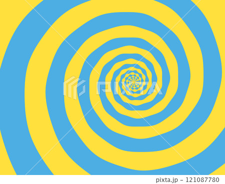 Artistic spiral shape. Vector drawing Ukrainian flag colors 121087780