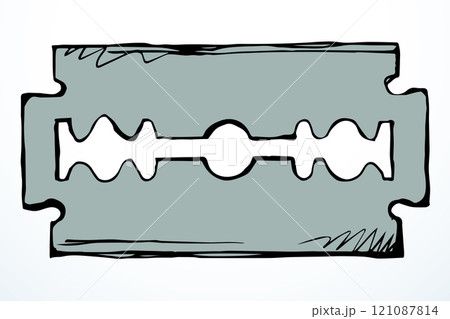 Sharp steel blade. Vector drawing 121087814