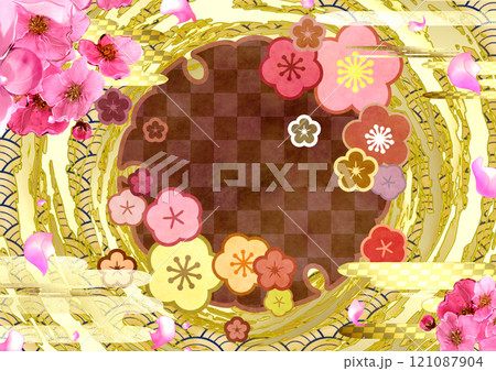 背景　和風デザイン 121087904