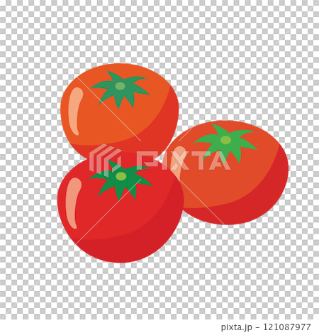 アイソメトリック_立体的でかわいいトマトのイラスト アイソメトリック_立体的でかわいいトマトのイラスト 121087977